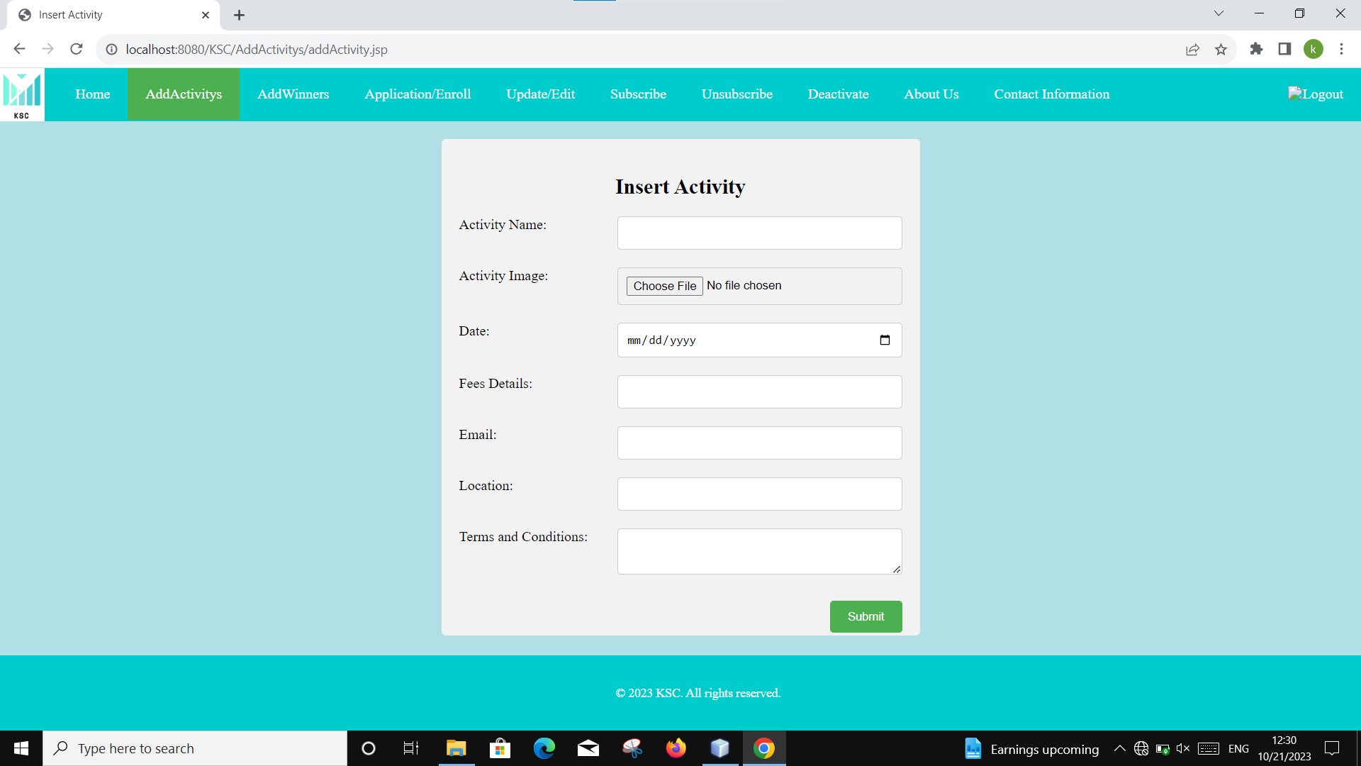 Add New Activity