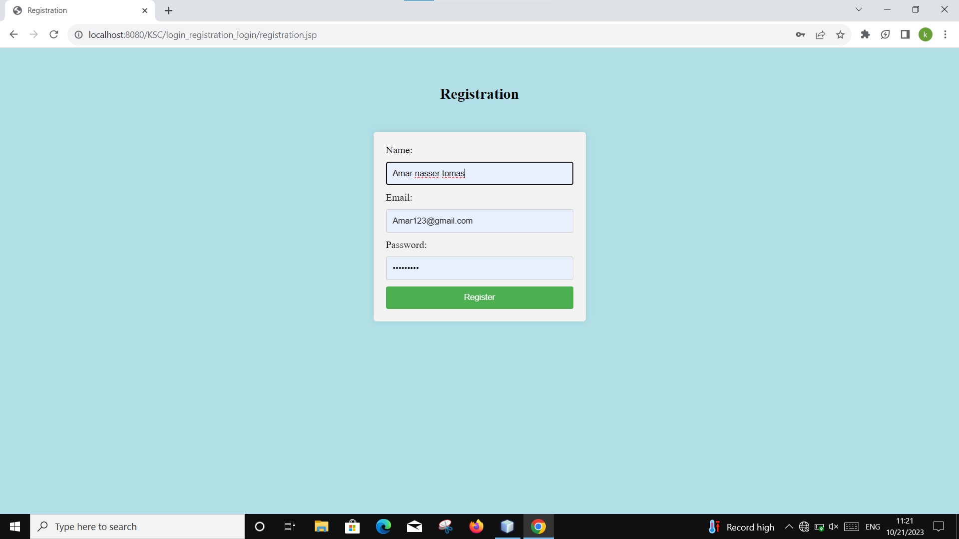 Registration Page